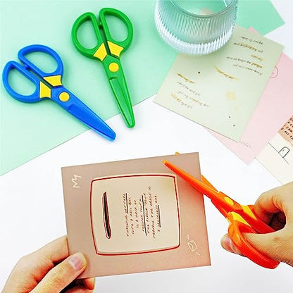 JIALEEY Plastic Child-Safe Scissor Set, Toddlers Training Scissors, Pre-School Training Scissors and Children Art Supplies（3pcs）