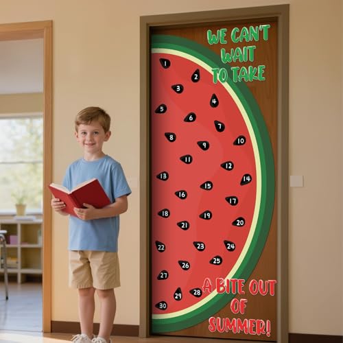 Summer Watermelon Bulletin Board Door Decorations Countdown to Summer Bulletin Board Set Fruit Watermelon Paper Cutouts for Teacher Student Classroom Home Office Nursery Door Wall Chalkboard Decor