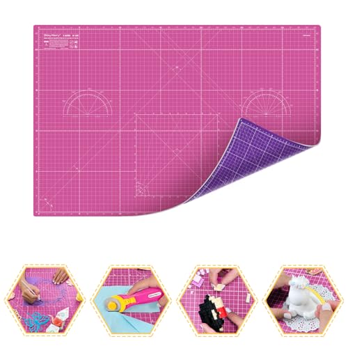 Self Healing Cutting Mat A1 24"x36" Double Sided 5-Ply Craft Mat for Sewing, Quilting, Fabric, Scrapbooking Pink/Purple - color: Pink, size: A1 (24" x 36")