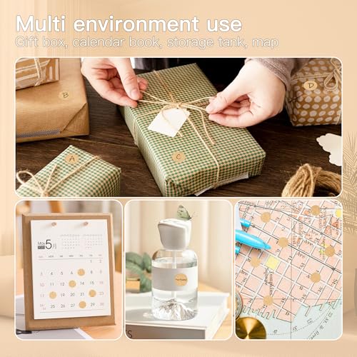 PARLAIM 1/2 Round Permanent Adhesive Color-Code Dot Stickers, 1000 Stickers Roll Dot Labels Dispenser Box Green Circle Labels Kraft - color: Kraft, size: 1 Roll-1000 Pack