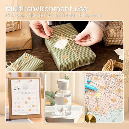 PARLAIM 1/2 Round Permanent Adhesive Color-Code Dot Stickers, 1000 Stickers Roll Dot Labels Dispenser Box Green Circle Labels Kraft - color: Kraft, size: 1 Roll-1000 Pack