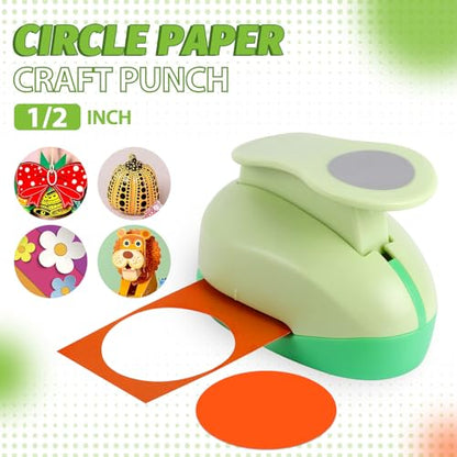UCEC 1/2 Inch Circle Punch - Paper Circle Punch for Crafts, Scrapbooking, Cards & Arts - color: Circle, size: 1/2 Inch
