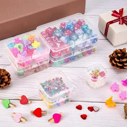 SATINIOR 24 Packs Small Clear Plastic Beads Storage Containers Box with Hinged Lid for Storage of Small Items, Crafts, Jewelry, Hardware(4.45 x 3.3 x 1.18 Inches) - size: 4.45 x 3.3 x 1.18 in