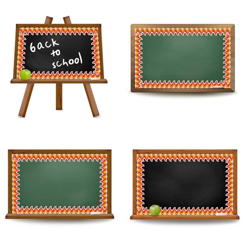 Whaline 65.6Ft Fire Bulletin Board Border Glitter Red Fire Die Cut Trim Border Roll for Back to School Chalkboard Wall Decor - style: Fire