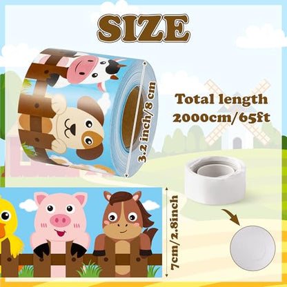BeYumi Farm Animals Border Trim - 65ft Back to School Farm Animals Straight Rolled Border Trim Cute Cartoon Animal Bulletin Board Set School Classroom Office Farmhouse Chalkboard Party Holiday Decor - style: Farm Animal