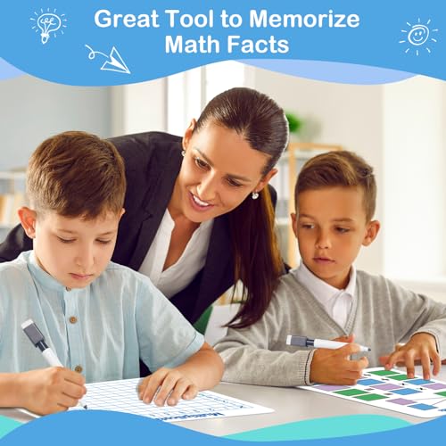 Aizweb 12 Pack Multiplication Chart Dry Erase Board Card,12" x 9" Multiplication Table Times Table Small Whiteboard Math Manipulatives for Kids Student Classroom Must Have Homeschool Teacher Supplies - style: 12 Pack Multiplication