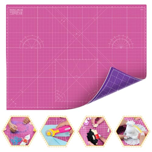 Self Healing Cutting Mat A0 36"x48" – Double Sided 5-Ply Craft Mat for Sewing, Quilting, Fabric, Scrapbooking – Pink/Purple - color: Pink, size: A0 (36" x 48")