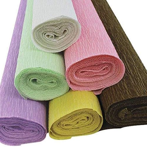 Premium Italian Crepe Paper Rolls - 8ft Length/20in Width (Donut) - color: Donut