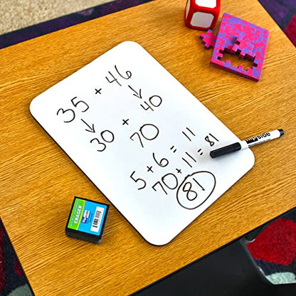 Flipside Products 9" x 12" Two-Sided Dry Erase White Boards, Classroom Pack, Double Sided Lapboard for Class, Reusable for Group Participation - 12 Pack - size: 12"W x 9"H, style: 12 Pack