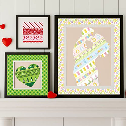 Whaline 24 Rolls Holiday Washi Tape Set Shamrock Easter Egg Heart Masking Tape 0.6 in Green Clover Happy Easter Valentines St. Patrick's Day Decorative Paper Stickers for Scrapbook DIY Craft, 16.4 Ft - style: Valentines St Patricks Easter