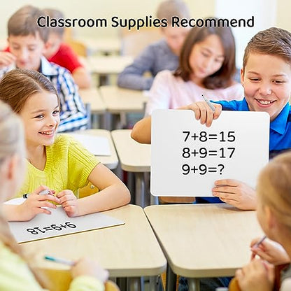 UPGREY Dry Erase Boards, Small Whiteboard 20 Pack 9"X12" Double-Sided Mini Whiteboards for Kids Lapboards with 24 Pens+24 Erasers+24 Pen Clips for Students, Teachers, Class, Office