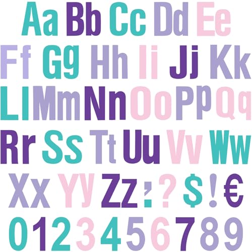 Tenare 134 Pcs 5 Inch Bulletin Board Letters Colorful Alphabet Letters Numbers and Punctuation Cutouts for Bulletin Board Wall Set for Display Chalkboard Back to School Favors(Mermaid) - color: Mermaid