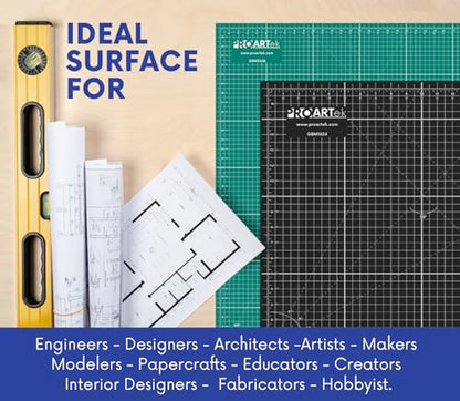 Proartek PK00012 Model GBM4060 Series 40" x 60" Professional Cutting Mat; Double-Sided Green/Black; Self-Healing; For Graphic Arts, Hobbies, Sewing, Scrapbooking, and other Cutting Projects - size: 60"L x 40"W