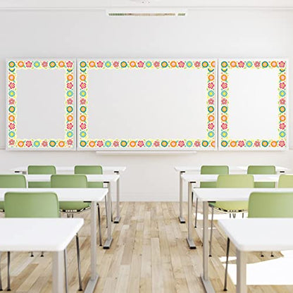 Whaline 82Ft Seasonal Bulletin Board Borders 8 Designs Scalloped Border Trim Teachers Classroom Blackboard Decor for Spring Summer Autumn Winter School Office Party Decoration, 72 Pcs