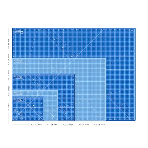 Elan Cutting Mat A3 Blue, Self Healing Cutting Mat 12x18 Inch, 5-Ply Craft Board Blue, Hobby Board for Crafts 12x18 Inch - style: 18 x 12"