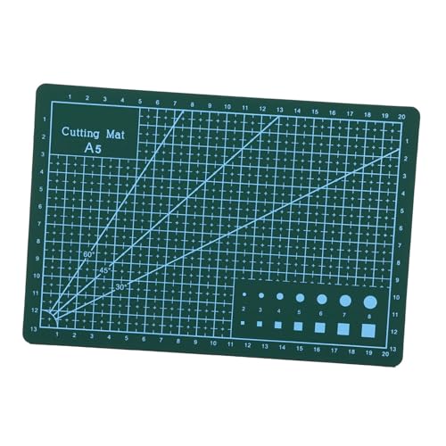 SUNGOOYUE Cutting Mat A5 PVC Self Healing Cutting Board 21 X 15cm Grid Surface Table Protection for Craft Sewing Drawing and Hobby Users Easy to Use for Home Office (Green) - color: Green