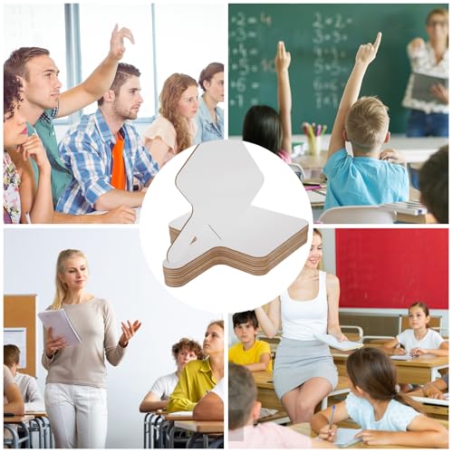 Acrux7 25 Pack Dry Erase Paddles 9"x6.9" Handheld Whiteboard Paddles, Double Sided White Board Paddles, Small Dry Erase Answer Paddles for Classroom, Auction, Office, Meeting, Party