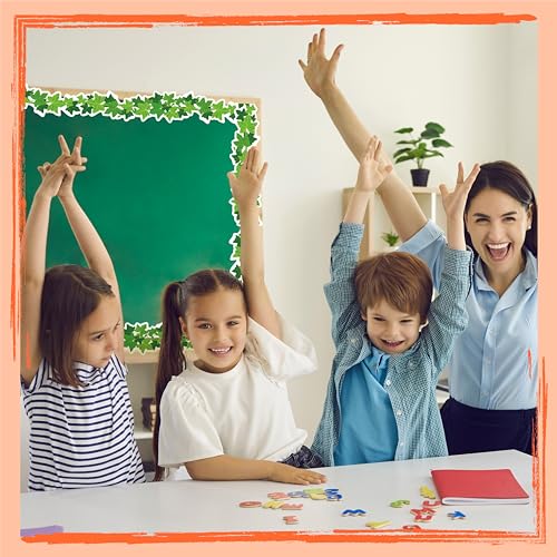 60 Feet Bulletin Board Borders, Scalloped Rolled Border Trim with Ivy Leaves Patterns for School, Classroom & Offices - color: Lvy Leaves