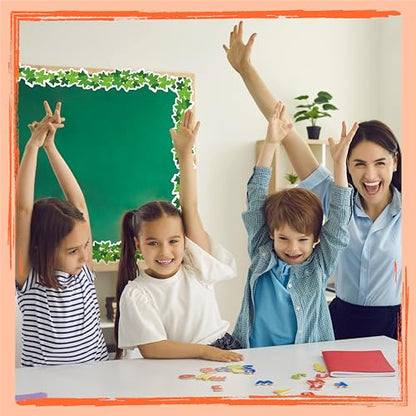 60 Feet Bulletin Board Borders, Scalloped Rolled Border Trim with Ivy Leaves Patterns for School, Classroom & Offices - color: Lvy Leaves