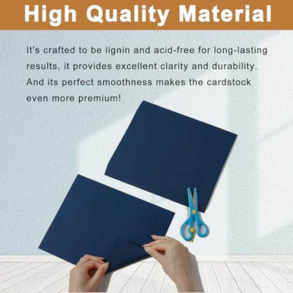 Silunkia 300 Sheets Navy Blue Cardstock 8.5 x 11 Crafts Paper, 75lb Heavyweight Dark Blue Paper Card Stock for Cards Making, Menus, Office Printer, Greeting Cards, Wedding Invitations - color: Navy Blue, size: 300 Sheets