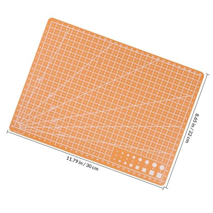 VILLCASE A4 Double-sided Cutting Mat for Crafts and Artist Carving, Orange Small Craft Cutting Board 30×22cm, Precision Sewing and DIY Work Mat for Hobbyists