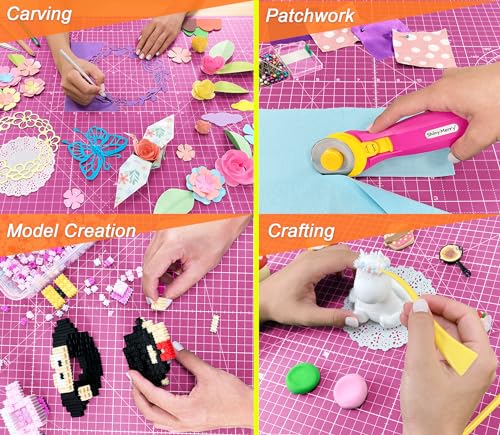 Self Healing Cutting Mat A3 12"x18" – Double Sided 5-Ply Craft Mat for Sewing, Quilting, Fabric, Scrapbooking – Pink/Purple - color: Pink, size: A3 (12" x 18")