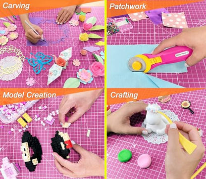 Self Healing Cutting Mat A3 12"x18" – Double Sided 5-Ply Craft Mat for Sewing, Quilting, Fabric, Scrapbooking – Pink/Purple - color: Pink, size: A3 (12" x 18")