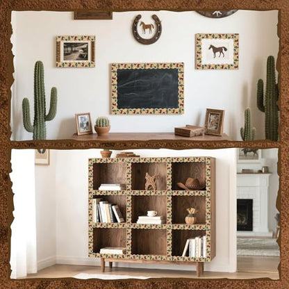 BeYumi Western Cowboy Border Trim - 65ft Back to School Western Cowboy Themed Light Brown Rolled Border Trim Decor Wild West Bulletin Board Set School Classroom Office Chalkboard Party Decoration - style: Western Cowboy Desert