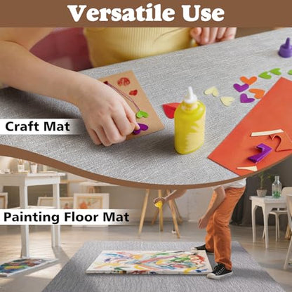 72" x 60" Craft & Painting Floor Mat, Extra Large Waterproof Splat Mat with Non-Slip Underlay, Washable Mess Mat for Arts, Crafts, Painting and Playdough