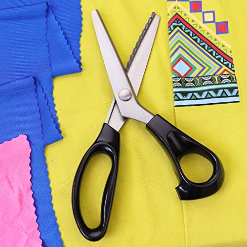Hui Tong Strong & Sharpe Pinking Shears,Pinking Shears Scissors for Fabric, Serrated and Scalloped Scissors Fabric,3mm,5mm,7mm(Serrated 7mm) - size: Serrated 7mm