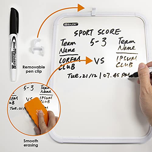 BAZIC Products Dry Erase Board with Marker, 8.5 x 11 in, 2-Pack | dry erase marker included, notes, plans, drawing, reminders - size: 2-Pack