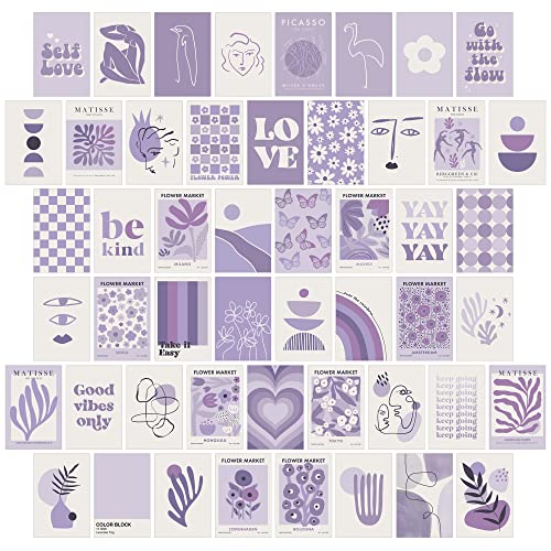 Purple Room Decor: Lavender Wall Collage Kit - Aesthetic Posters & Prints (50pcs, 4x6 inch) for Teen Boys & Girls - color: Purple