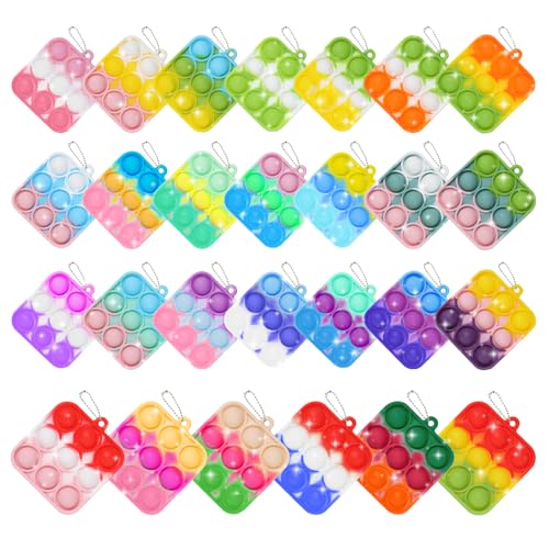 30PCS Party Favors for Kids,Bulk Fidget Toys, Birthday Party Toys, Small Classroom Prizes Box Fidgets Toys for Kids Toddlers Adult, Goodie Bag Stuffers, Treasure Chest, Bubbles Poppers (Square) - style: Square-30