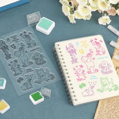 ORIGACH Spring Animals Clear Stamps for Cards Making DIY Scrapbooking Photo Album Decoration - style: Animals and Sentiments