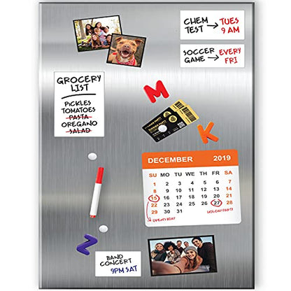 Magnet and Message Board | Super Jumbo 30 x 40 x 0.7 Inch Magnet and Message Board | Mountable Steel Bulletin Board (Silver) - size: 30"W x 40"H