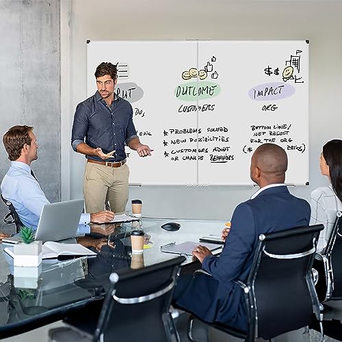 XBoard Magnetic Whiteboard 60 x 48 Inch, Dry Erase Board for Wall with Silver Aluminum Frame Foldable Presentation Board - size: 60"W x 48"H