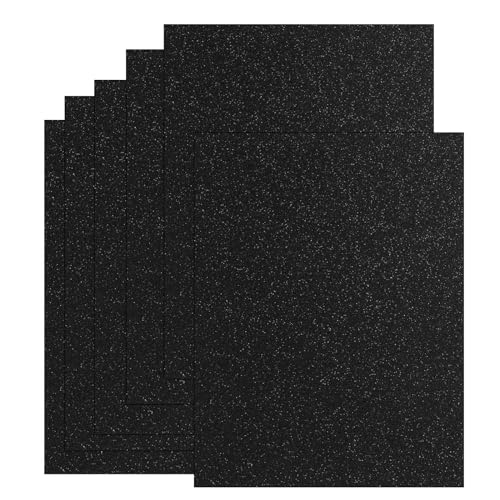 20 Sheets Black Glitter Cardstock 8.5 x 11 Inches, Heavyweight 250gsm Premium Sparkling Card Stock Paper for Card Making DIY Craft Party Decoration School Student Supplies (Black) - color: Black