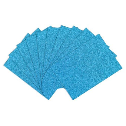 YZH Crafts Glitter Cardstock Paper, No-Shed Shimmer Glitter Papers, Cut Craft and DIY Projects Card stock, Sparkly Paper for Card Making, 8.27 x 11.69 Inch, A4 Size, 10 Sheets (Turquoies)