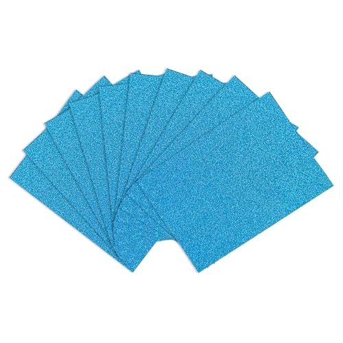 YZH Crafts Glitter Cardstock Paper, No-Shed Shimmer Glitter Papers, Cut Craft and DIY Projects Card stock, Sparkly Paper for Card Making, 8.27 x 11.69 Inch, A4 Size, 10 Sheets (Turquoies)