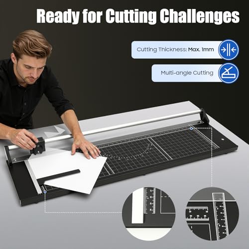36 Inch Rotary Trimmer Paper Cutter,Rotary Paper Cutter Paper Trimmer for Crafting & Scrapbooking Supplies for A4 Cardstock Photo Label with Precise Positioning - color: 36 Inches