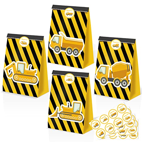 24pcs Construction Party Bags Construction Party Favors Truck Themed Birthday Party Supplies Boys Construction Birthday Party Supplies Construction Theme Birthday Party Supplies - style: truck01