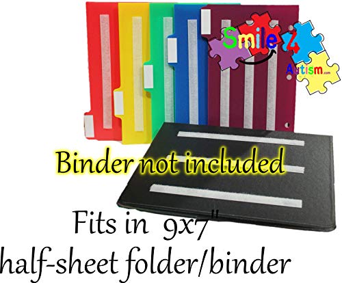 Smile4autism Small 5x8” Tools Perfect to Keep Your Loose Visual Picture Cards Organized. Autism, ABA, ADHD, Language & Apraxia Aspergers - size: Small, style: Divider: Soft Strips