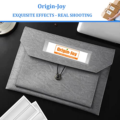 Origin-Joy 25 PCS Self-Adhesive Index Label Pockets, Clear Plastic Peel & Stick Card Holders with Top Open for Loading (2.5 x 3.5 inch) - size: 2.5 x 3.5 inch, style: Vertical
