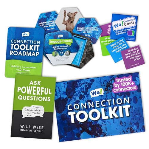 We! Connection Toolkit - Conversation Cards, Group Cohesion Deck, Icebreaker Book & Team Building Games/Activities for Work, Class & Events – Group Engagement Kit for Meaningful Connections - color: Connection Toolkit