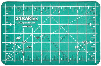 Proartek PK00004 Model GBM0305 Series 3.5" x 5.5" Professional Cutting Mat; Double-Sided Green/Black; Self-Healing; For Graphic Arts, Hobbies, Sewing, Scrapbooking, and other Cutting Projects - size: 5.5"L x 3.5"W