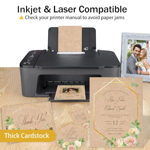 24 Sheets Parchment Cardstock 8.5 x 11 Textured Printer Paper, Goefun 90lb Tan Card Stock Printer Paper for Scrapbooking, Cardmaking, Invitations and Crafts - color: parchment
