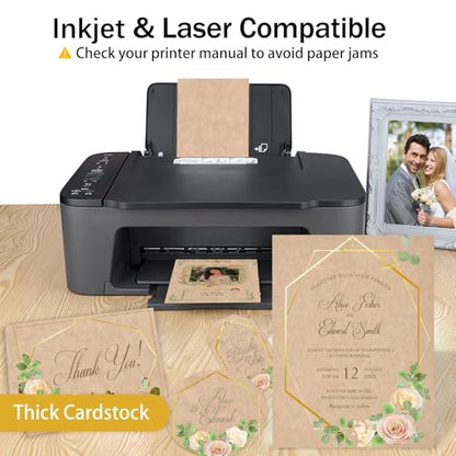 24 Sheets Parchment Cardstock 8.5 x 11 Textured Printer Paper, Goefun 90lb Tan Card Stock Printer Paper for Scrapbooking, Cardmaking, Invitations and Crafts - color: parchment