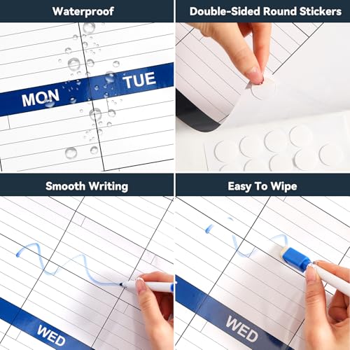 Large Dry Erase Calendar for Wall – Undated 3 Month Wall Calendar, Yearly Wall Calendar Dry Erase, 28" x 40"(Vertical), Reusable Laminated with Round Stickers, Perfect Layout Wall Calendar for Office, Home and Classroom