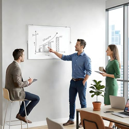 White Board with Stand, 24" x 18" Double-Sided Desktop Dry Erase Board, Portable Magnetic Whiteboard Easel for Kids Office Home School - size: 24"W x 18"H