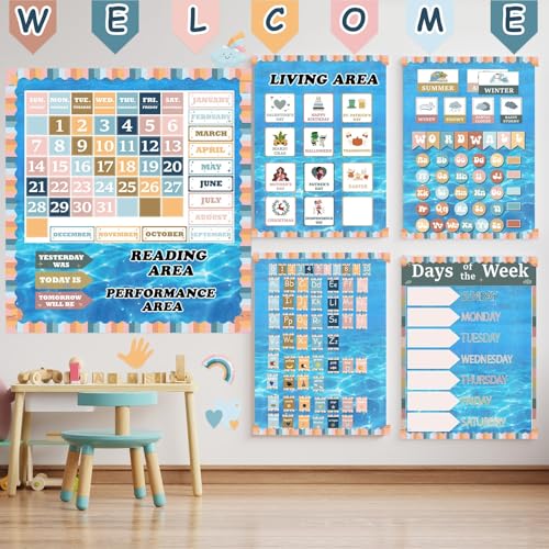 Ocean Sea Bulletin Board Paper Roll,14.8FTx47IN Large Reusable Waterproof Erasable Classroom Wall Background Backdrop, Fade-Resistant Fabric Wrapping Paper School Decors Teacher Supplies - color: Under the Sea Blue